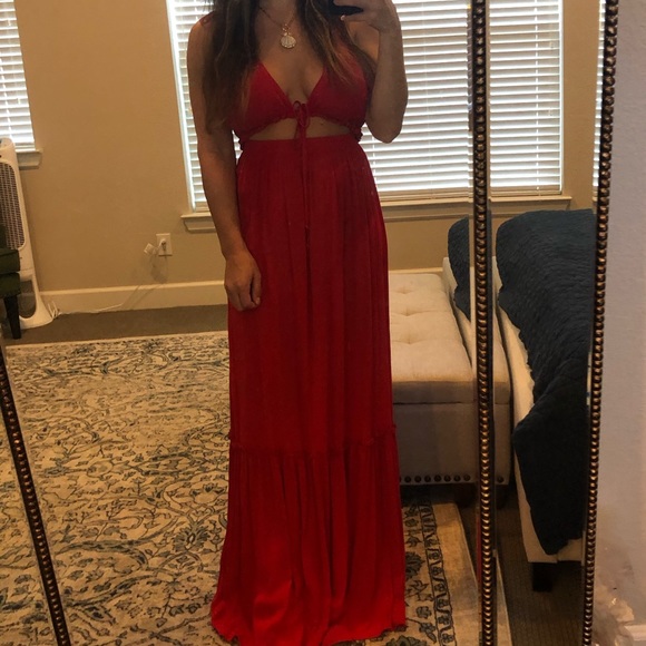 Blue Life red front tie maxi dress - Picture 5 of 10